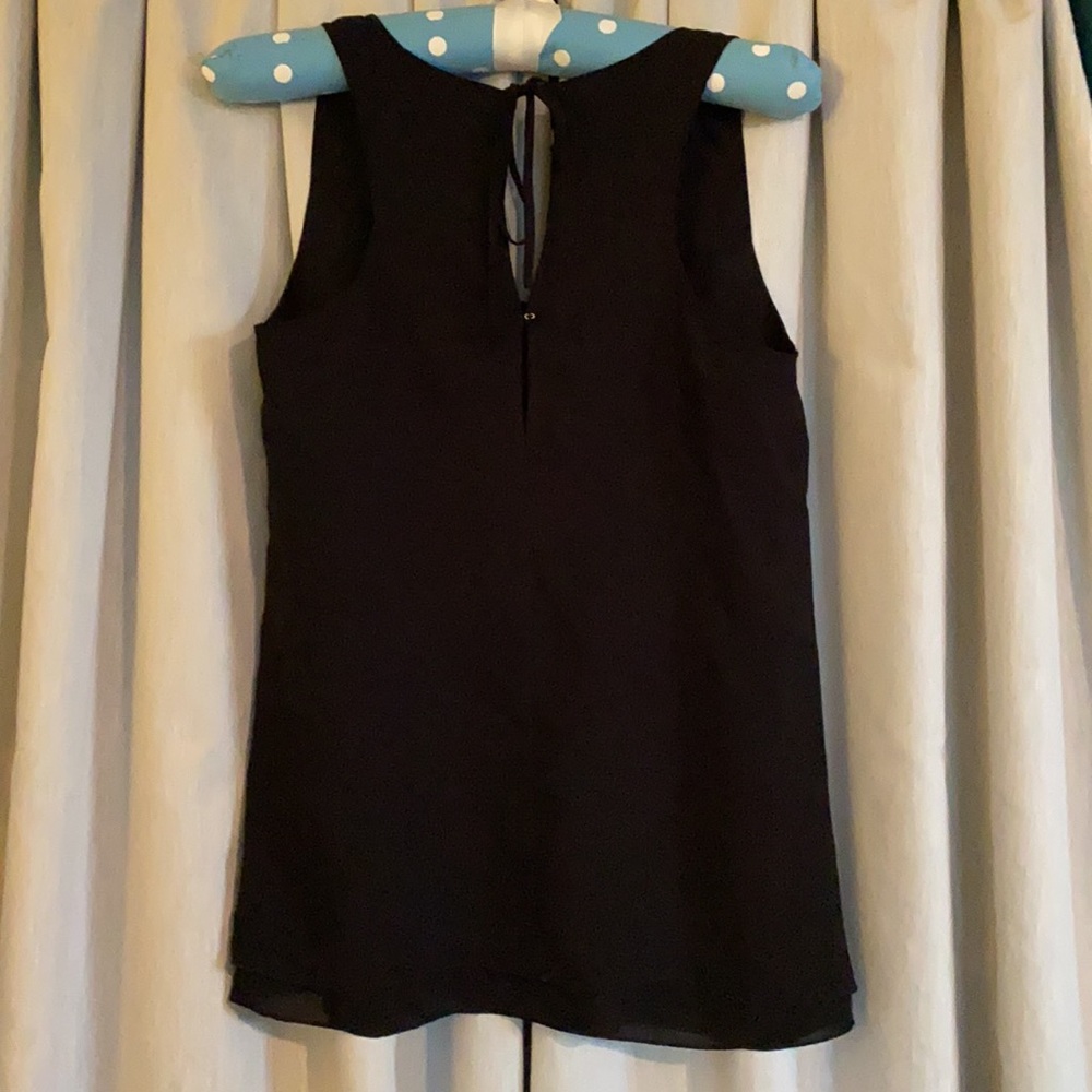 GAP XS Black Scoop Neck Tank with Decorative Tied Back